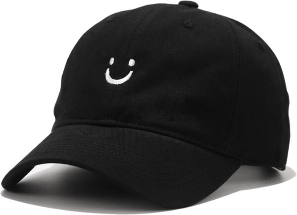 Smile Face Baseball Cap for Women Men Adjustable Low Profile Unstructured Cotton Dad Hat