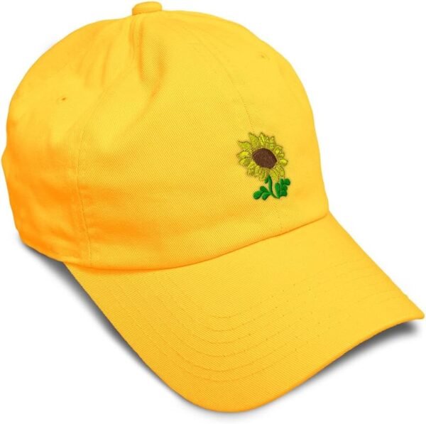 Custom Soft Baseball Hat Embroidered Dad Hat Plants Fringe Sunflower Embroidery Men & Ladies Baseball Cap