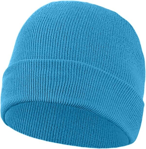Men Women Winter Skull Beanie Hat Classic Knit Cuffed Cap Plain Solid Color 12 Inches