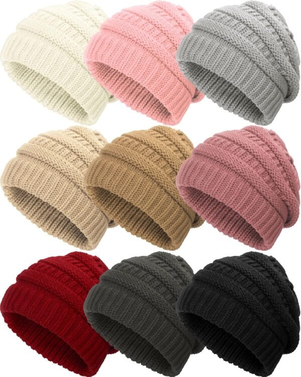 9 Pcs Slouchy Beanies for Women Cold Weather Hats Warm Caps Christmas Winter Gifts Beanies