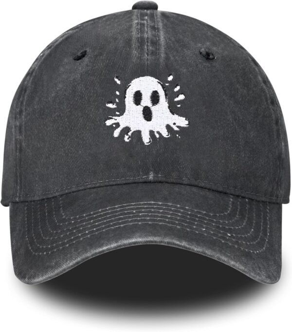 Embroidered Baseball Cap Adjustable Vintage Washed Distressed Denim Baseball Hat for Women Men