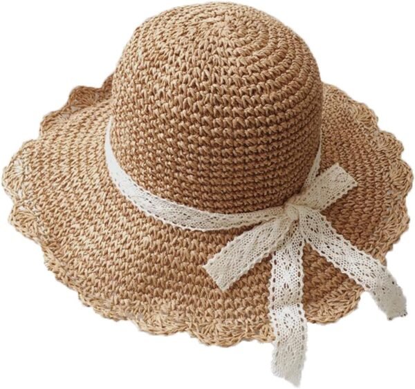 Summer Beach Sun Straw Hats for Women Wide Brim Packable Travel Bucket Hats UPF 50+
